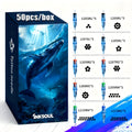 50pcs/set Blue Whale tattoo ink cartridge needles, ten different models, disposable mixed size tattoo needles, standard circular inner liner made of high-quality materials, suitable for tattoo artists and beginners in human art design tattoo products