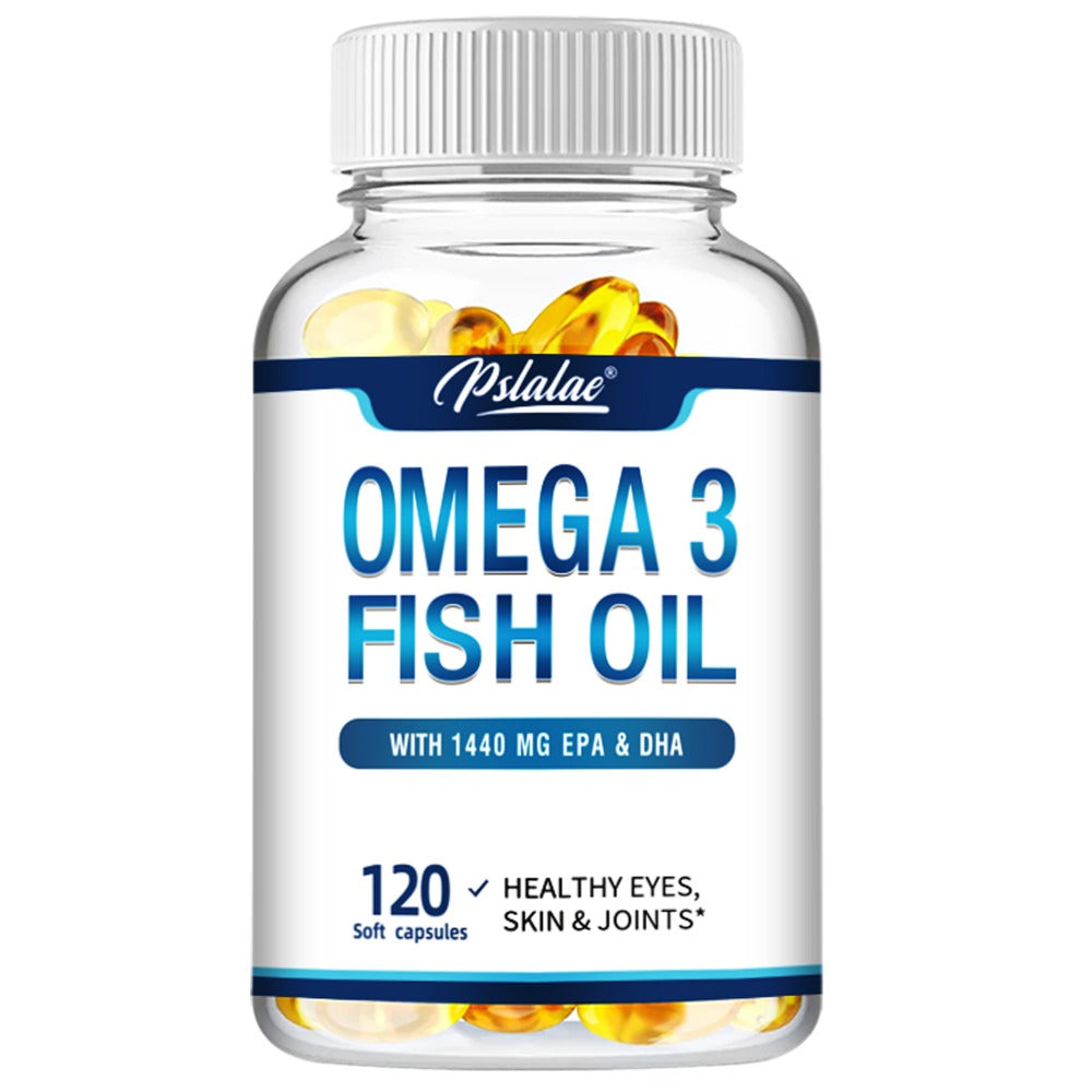 Omega-3 Fish Oil - with EPA and DHA, Support Vision, Skin, Heart, and Brain Health - 120pcs