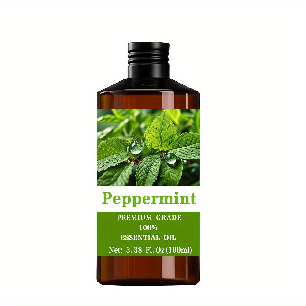 Peppermint Essential Oil, 100ml/3.38 Fl.Oz, 100% Pure & Natural Care Grade For Nail, Hair & Skin Care, Massage, Moisturizing Massage Essential Oil For Men & Women, Meditation Gift, Perfect Christmas Gift