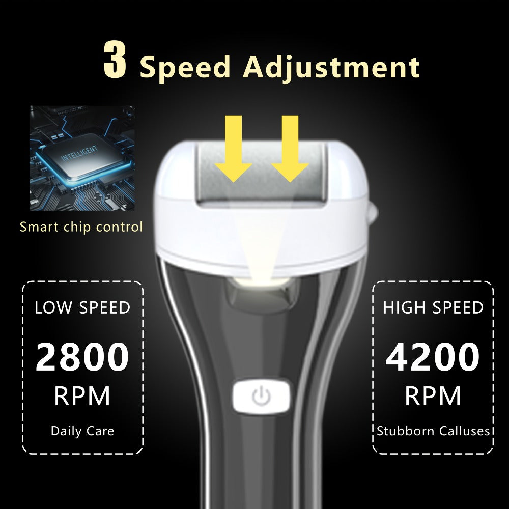 Electric Feet Remover, Rechargeable Portable Electronic Foot File Pedicure Kits, Foot Scrubber File, Professional Pedicure Tools, Foot Care for Dead Skin Ideal Gift, 14in1 3 Rollers Manicure Nail