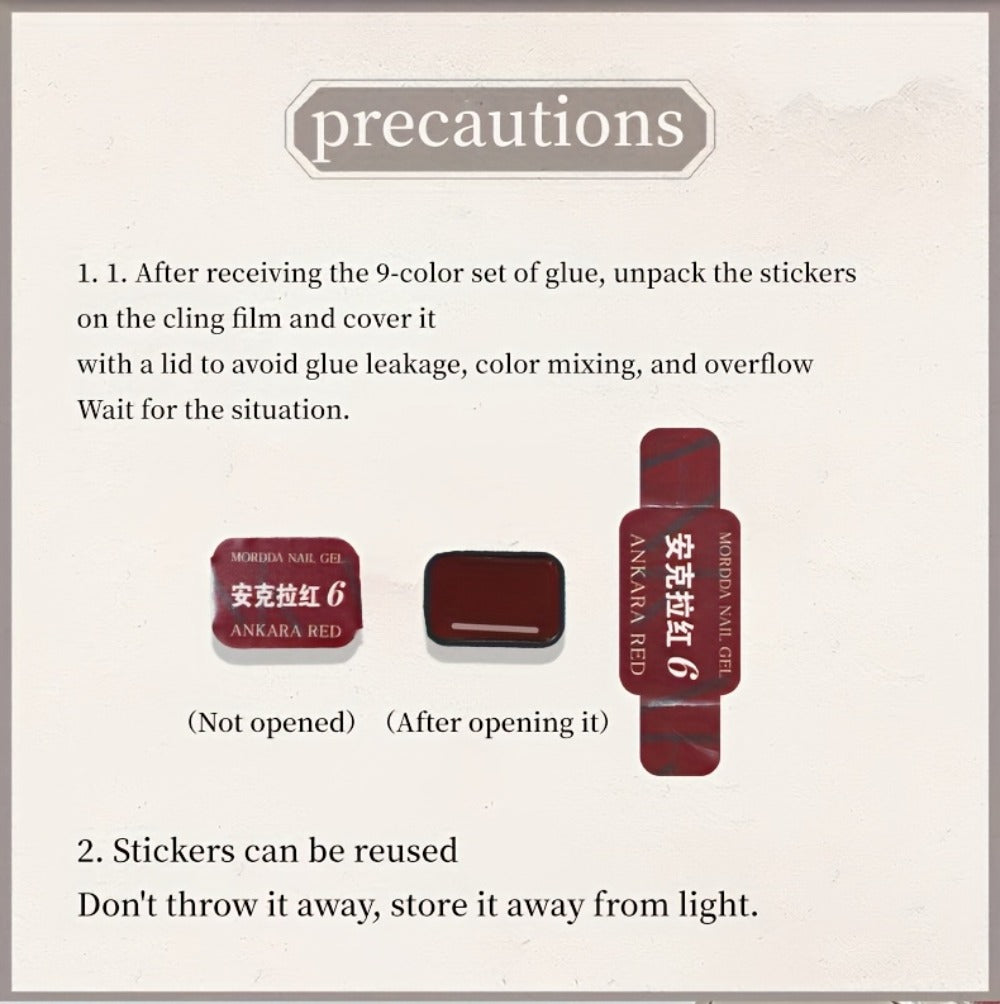 MORDDA 9pcs/set Ancola Red Solid Glue -- New Spring And Summer Nail Products Multifunctional Solid Nail Polish With Gradient Effects With Shiny Gloss And Fashionable LED Nails In High Saturation Colors A Top Choicefor Women's Manicures DIY
