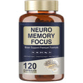 1/2/3pcs - Cognitive Brain Supplement for Memory & Focus-120 Capsules - Mental Clarity, Focus & Neuro Protection - Nootropic Blend with L-Tyrosine, Ginkgo Biloba, Bacopa Monnieri & Alpha GPC- Gluten Free - for Men & Women