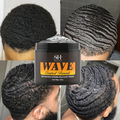 360 Wave Pomade for Men — Strong Hold Hair Styling with Silky Shine & Layered Wave Control, Glycerin Formula, 4-Piece or 5-Piece Set with Silky Durag & Wave Brush, 100g
