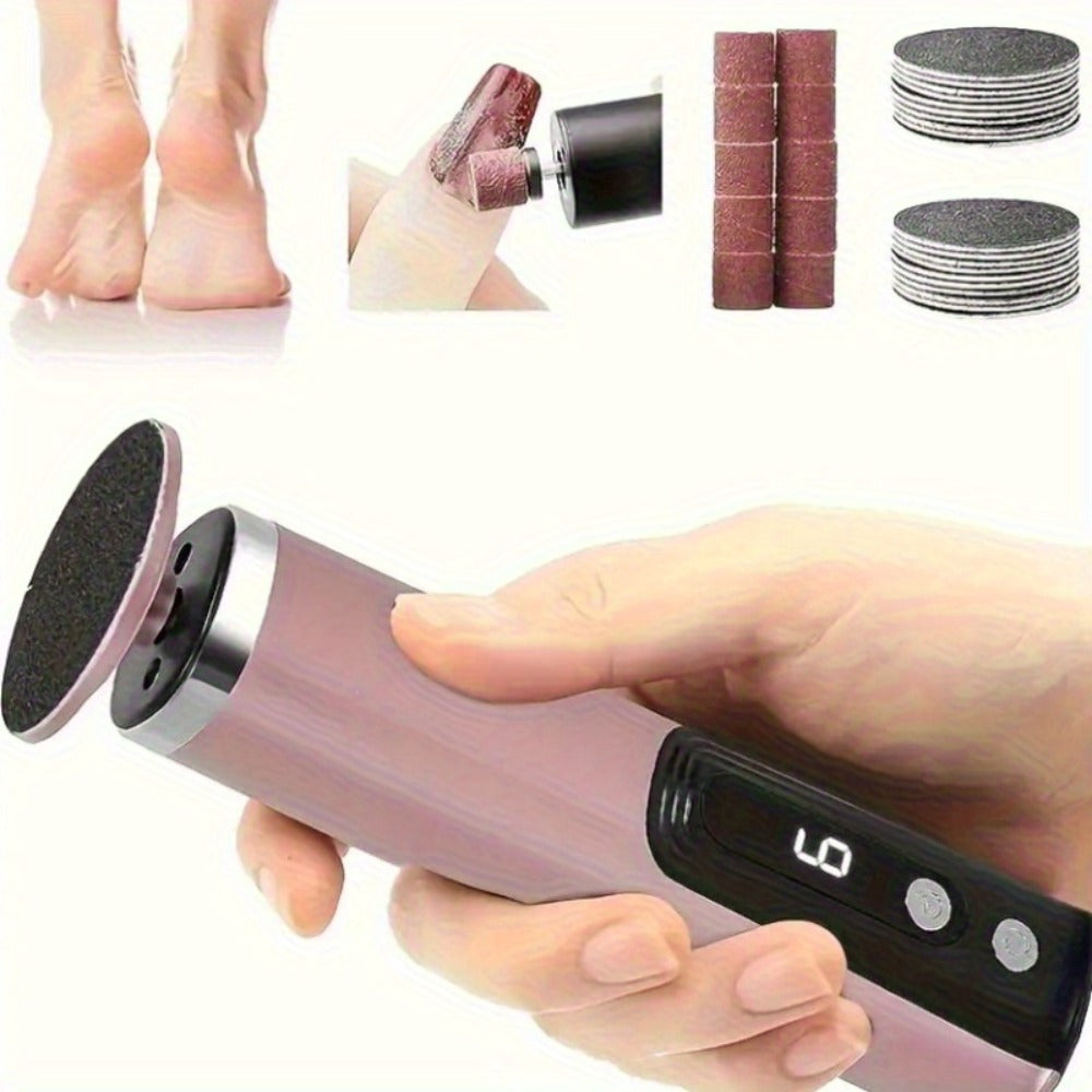 2-In-1 Electric Foot Trimmer USB Rechargeable Foot File Tool Adjustable Speed Portable with 2 Sanding Heads And 10 Sandpaper Pads