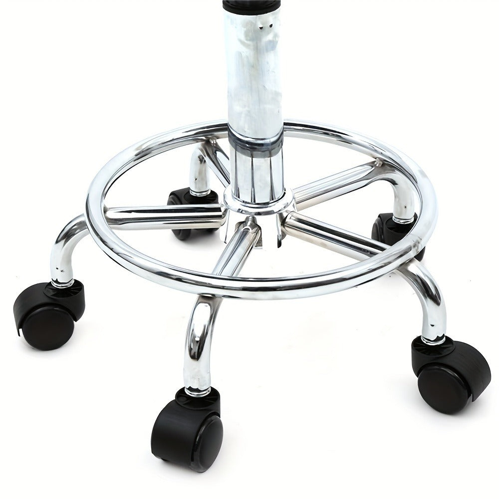 Round Shape Adjustable Salon Stool with Back And Line White