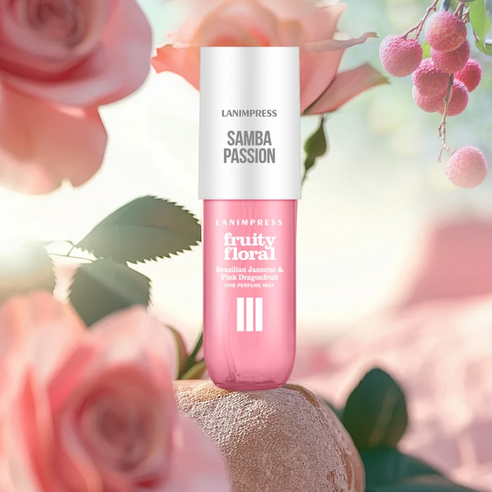 Body & Hair Perfume Mist for Women Samba Passion - Fruity Floral Fine Mist Spray Long Lasting 3.0 fl oz Travel Size Daily Wear Valentine's Day Birthday Gift