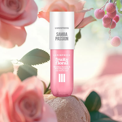 Body & Hair Perfume Mist for Women Samba Passion - Fruity Floral Fine Mist Spray Long Lasting 3.0 fl oz Travel Size Daily Wear Valentine's Day Birthday Gift