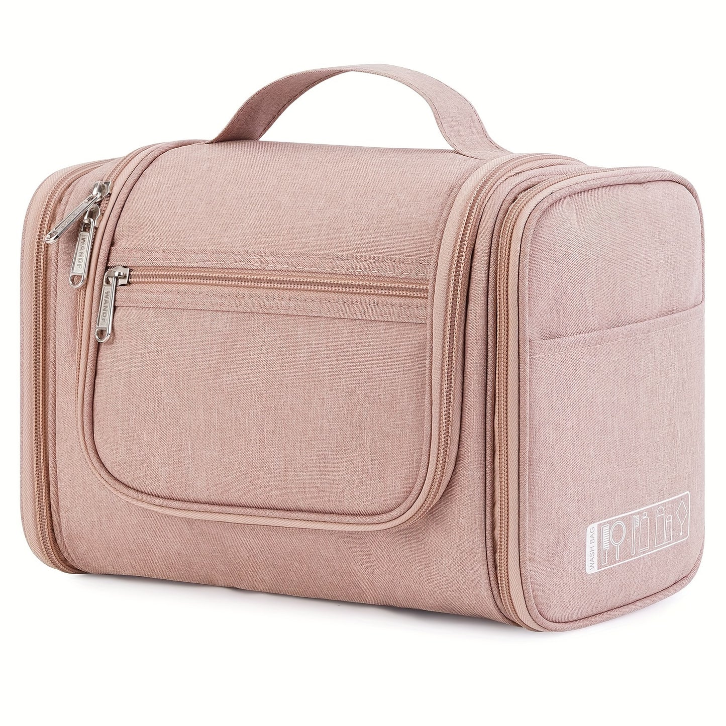 Hanging Toiletry Bag with Hook for Women Men Travel Shower Bag Multi-Pocket Cosmetic Makeup Organizer Large Capacity Bathroom Bag for Travel Pink Black Leopard