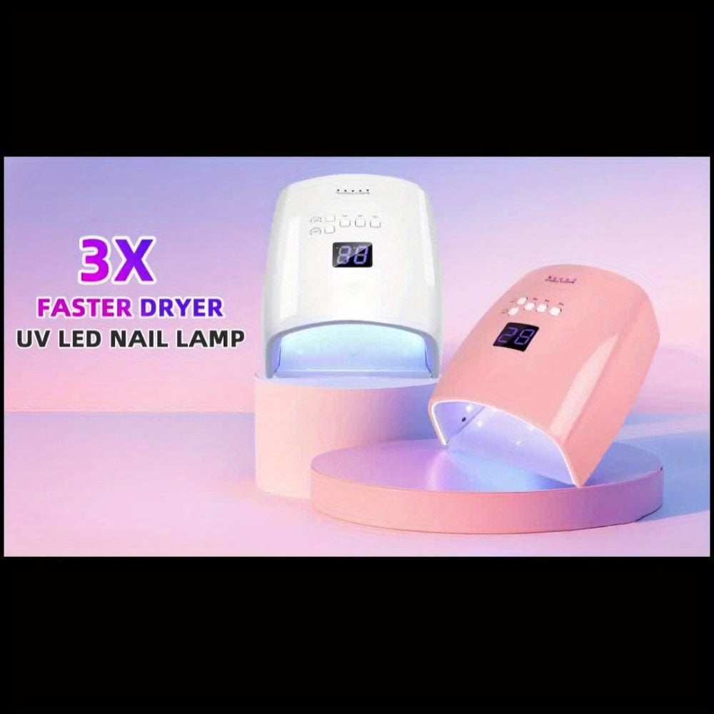Rechargeable Nail Lamp 33LEDS Nail Dryer for All Gel Nail Polish with 4 Timer Settings Nail Art Manicure Tools