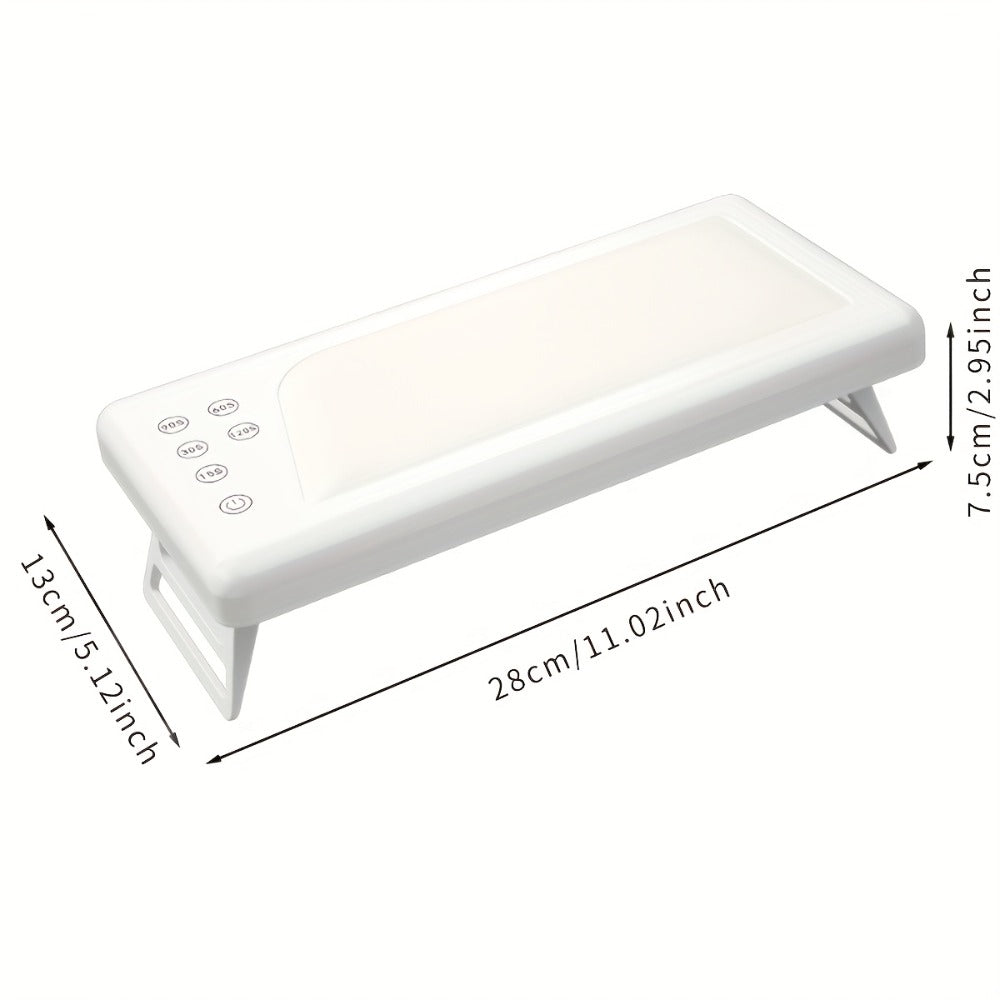 1pc Square LED Hand Pillow Nail Lamp Glue Dryer, Fast Nail Dryer Nail Polish Lamp with for Finger Nails, Toe Nails Salon (White)