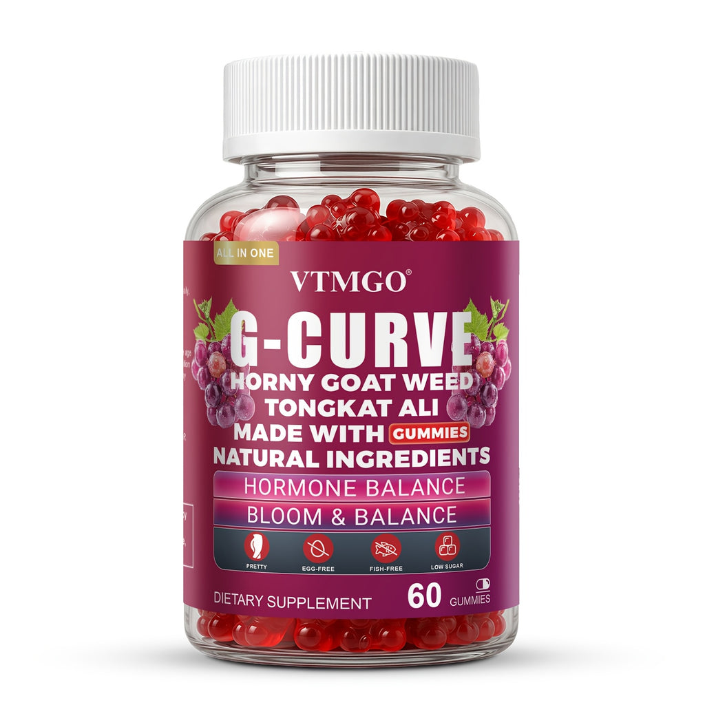 G-CURVE GUMMIES- Rounder, Volumized. Natural Botanical Blend with Maca, Saw Palmetto Berry Powder, Tribulus Terrestris Extract, L-Arginine. It Is A Gift for Women. Life - Confident, Elegant And Beautiful. Grape Flavored (60 Count) (1/2/3 Bottles)