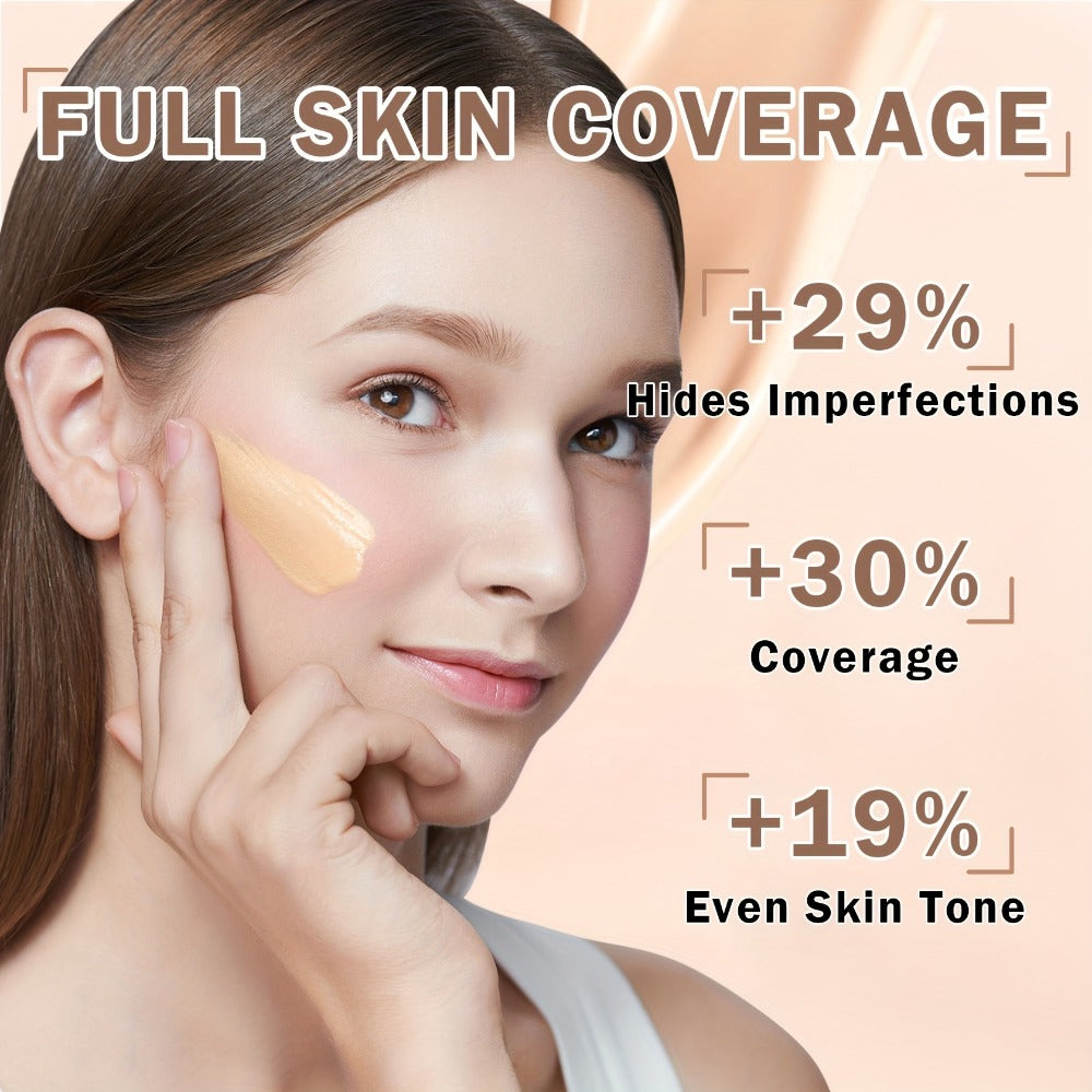 [Full Coverage Foundation] Liquid Foundation Full Coverage Foundation for Mature Skin, Long-Lasting Natural Matte Effect