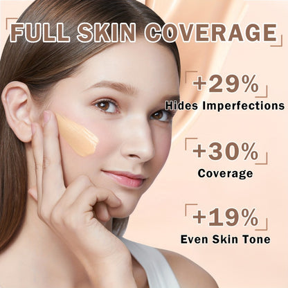Liquid Foundation Full Coverage Long Lasting Natural Matte Finish for Mature Skin Buildable Formula Available in Natural Beige Nude Shades Women Face Makeup