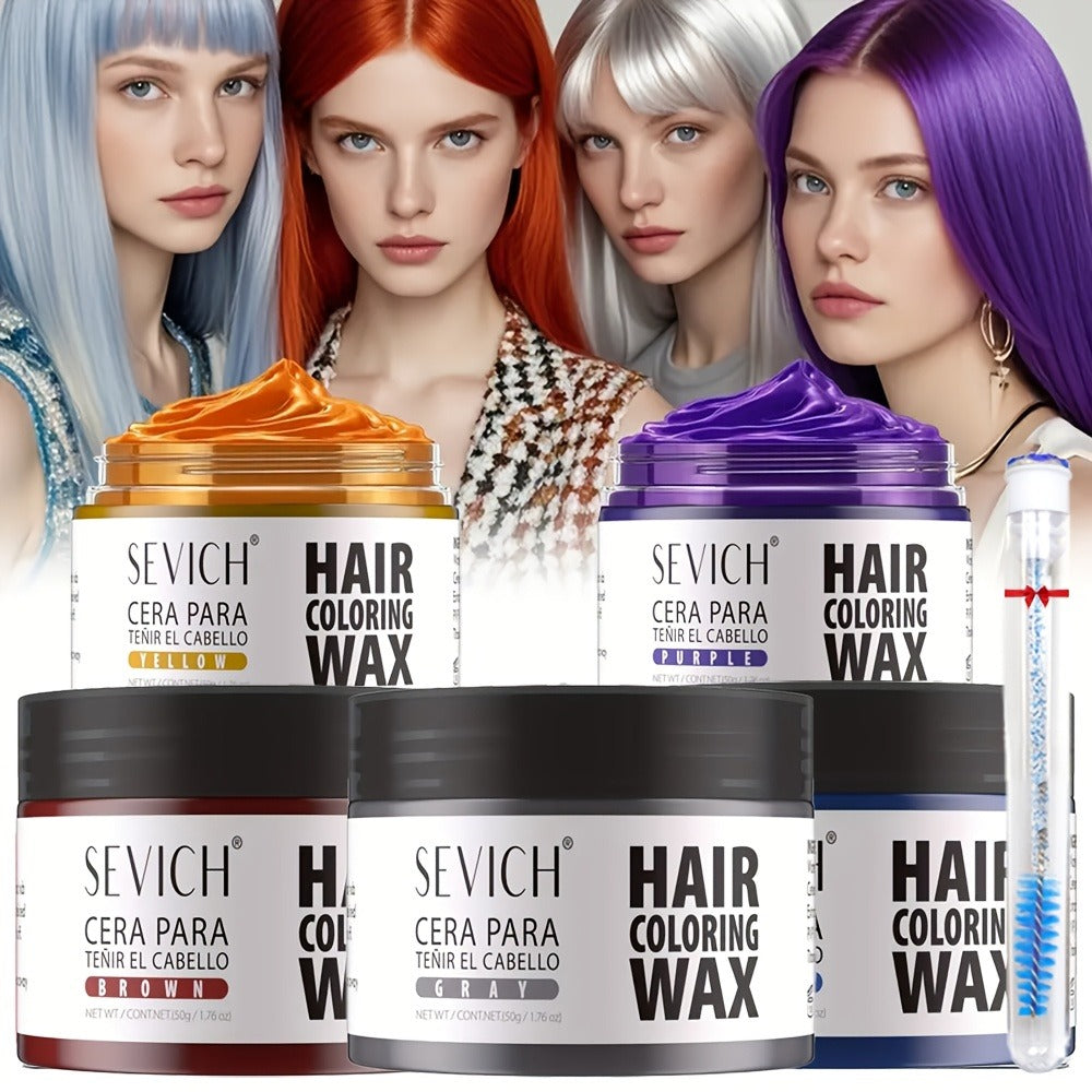Hair Color Wax Temporary - Instant Hair Dye Wax for Parties Cosplay Festivals - Strong Hold Styling Wax with Vibrant Color for All Hair Types Men Women Kids