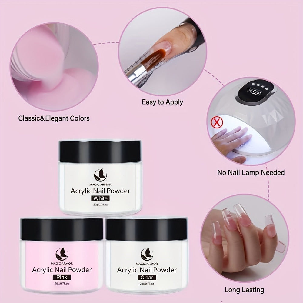 Acrylic Nail Kit, A High-quality Acrylic Powder with Aids Such As A Professional Brush Is Perfect for Aspiring Nail Technicians