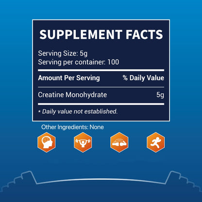 Creatine Monohydrate Powder 500g — 5000mg Per Serving | Micronized Pure Unflavored Creatine | cGMP Certified | Third-Party Tested | Keto & Paleo Friendly | Pre & Post Workout Supplement