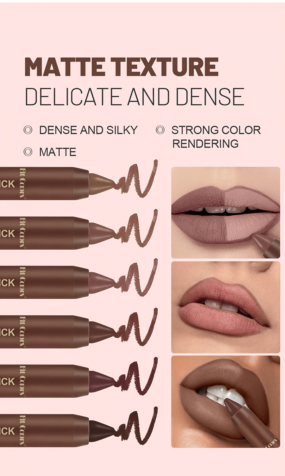 Lipstick Set 6 Pack Matte Long Lasting Waterproof Full Coverage - Non-Fading Velvet Lip Color for All Skin Tones Orange Brown Pink Purple Red Shades Makeup Gift for Women