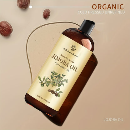 Jojoba Oil Cold Pressed 200ml (6.76oz) — Pure Natural Carrier Oil for Face, Skin & Hair Care, Moisturizing & Non-Greasy, Suitable for All Skin & Hair Types, Men & Women