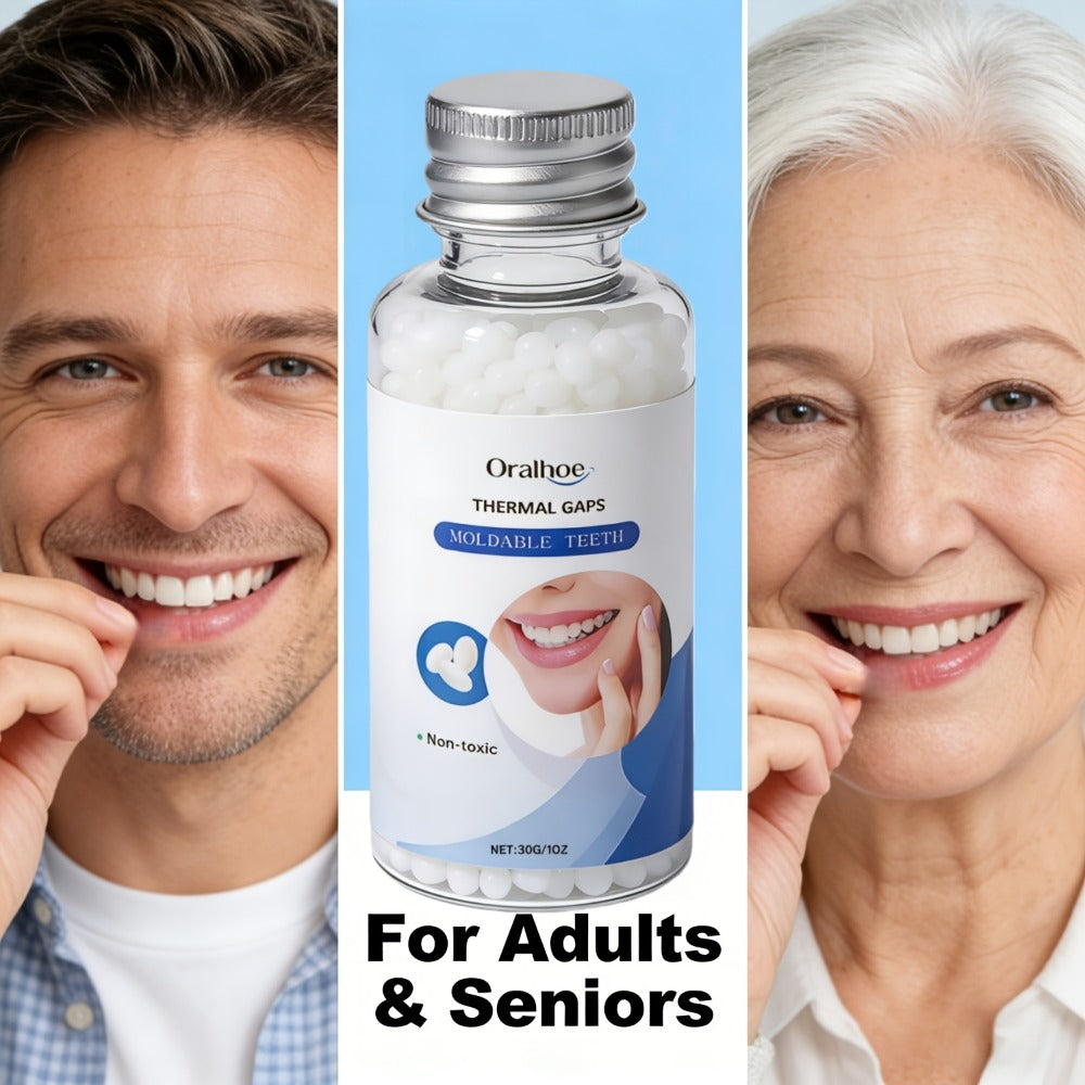 Temporary Cosmetic False Tooth - Realistic Temporary Material for Missing/Broken Teeth, Easy Application & Secure Fit Suitable for Eating, Daily Use - for Women & Men (Middle-Aged & Elderly) - -Looking Tooth Fillings, Non- Replacement!
