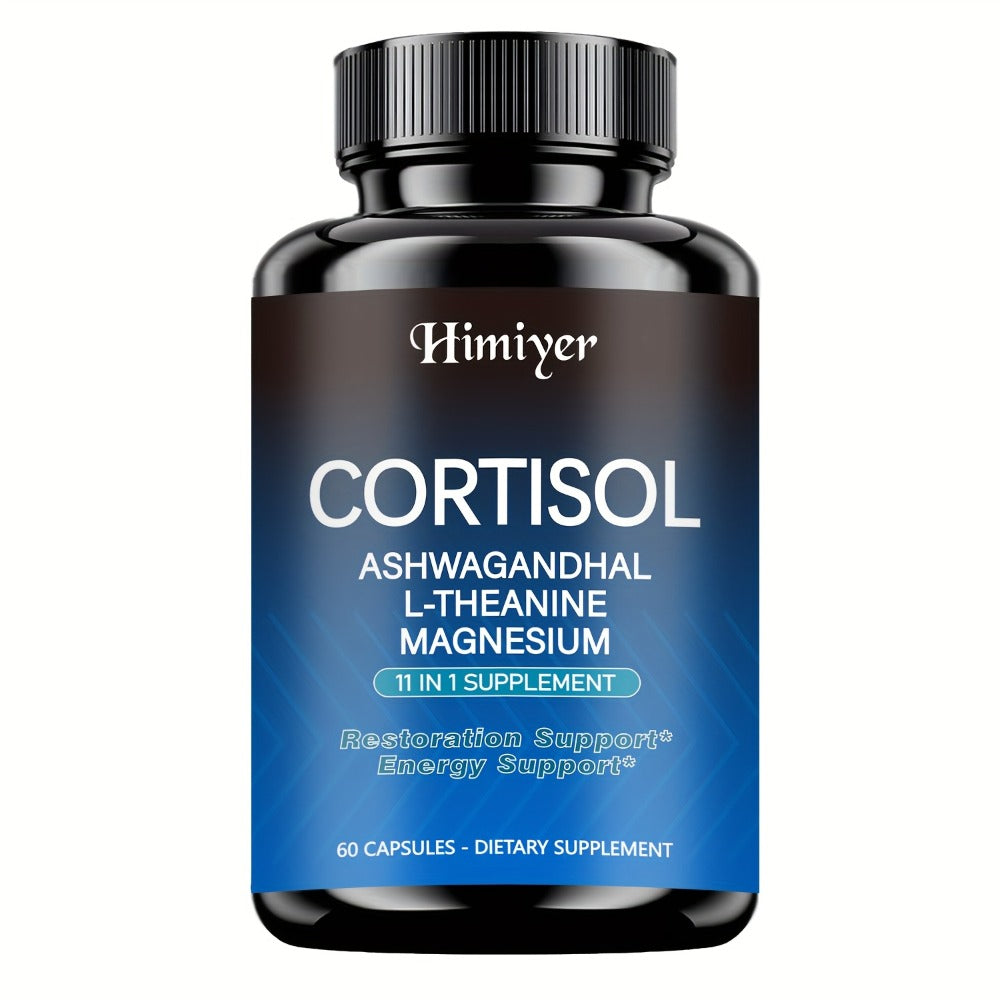 [magic Of Dark Blue]Cortisol&Energy, Restful Sleep & Mood Enhancement with Rhodiola Rosea, Ashwagandha, L-Theanine & Magnesium 60 Capsules