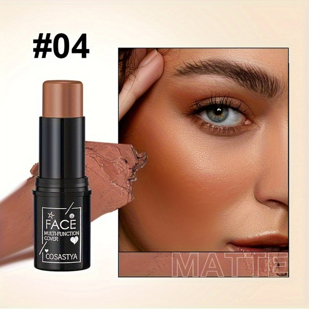 3-in-1 Makeup Stick Set 6pcs — Blush, Eye Shadow & Highlighter Stick, Waterproof Long-Lasting, Moisturizing Pink & Brown Shades, Multi-Use Color Correcting for All Skin Tones