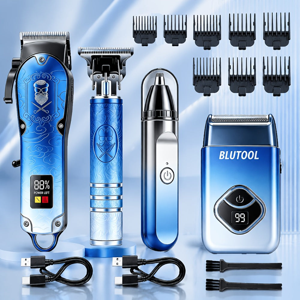 2/4 Piece Men's Grooming Set: Hair Clipper  Electric Shaver. Supports USB Charging, Offers Cordless Portability, Features An LED Display a Precision Grooming Tool Designed Exclusively for Men. The Ideal Gift for A Father, Husband, or Boyfriend.