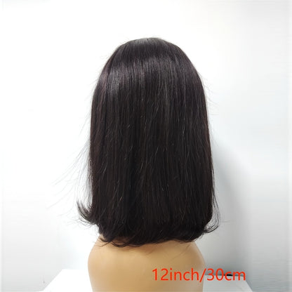 Lace Front Bob Wig Human Hair T Part 13x4 Pre-Plucked 180% Density Straight Side Part Natural Black Women 8 10 12 14 Inch Short Wig