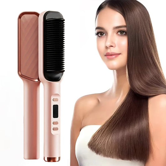 2in 1 Wet and Dry Hair Straightener, Portable Hair Straightener Curler, Fast and Adjustable Temperature, Suitable for Home Use and Travel