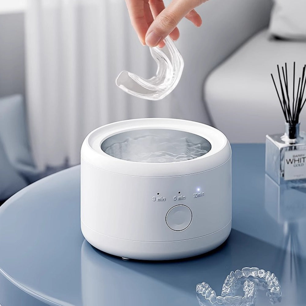 Denture Cleaning Machine One-Touch Operation Automatic Cleaning Device 3 Speeds Timing for Cleaning Jewelry Glasses