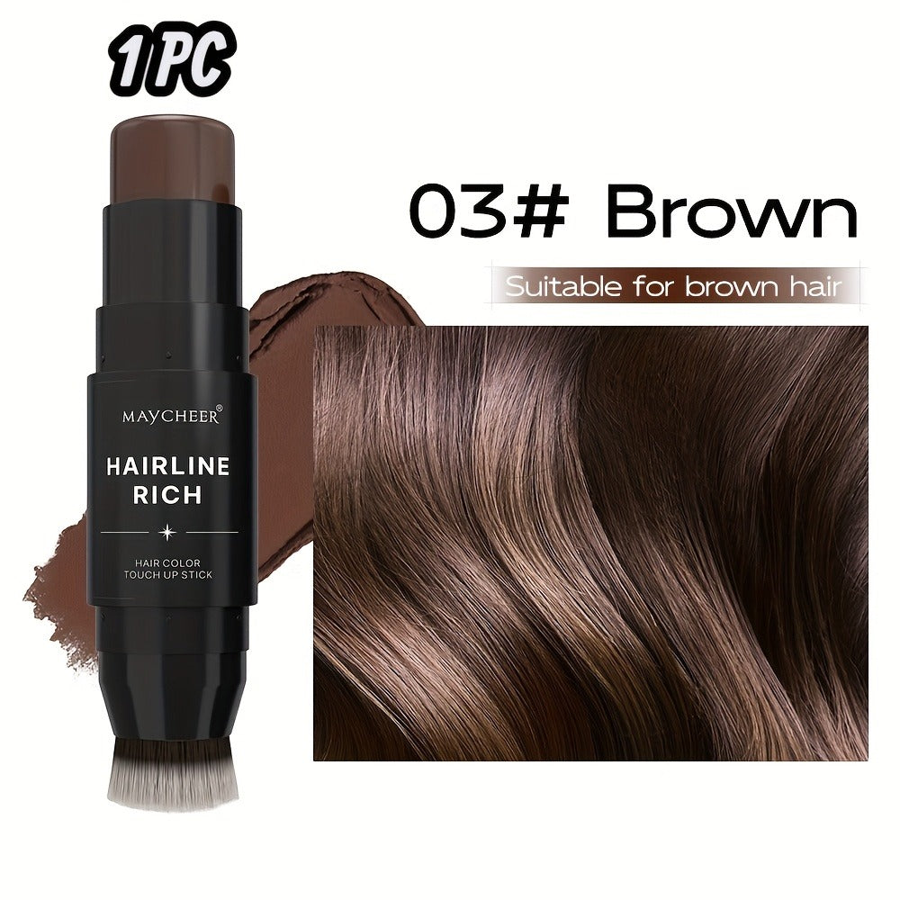Hair Color Pen Root Touch-Up Stick with Brush | Waterproof Temporary Gray & White Hair Coverage | Plant Squalane Formula | Fast Seamless Application | 3 Shades
