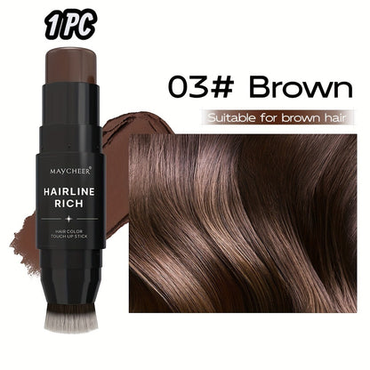 Hair Color Pen Root Touch-Up Stick with Brush | Waterproof Temporary Gray & White Hair Coverage | Plant Squalane Formula | Fast Seamless Application | 3 Shades