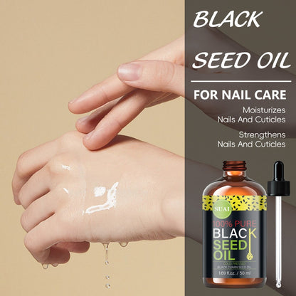 Black Seed Oil 100% Pure Cold Pressed Moisturizing Firming Multi-Use for Face Body Hair Nails Eyelashes Natural Plant Extract Skincare Oil All Skin Types Daily Skincare Routine