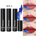 3pcs Smudge-Proof Waterproof Matte Lip Gloss - Long-Lasting -Off Lip Stain Suitable for All Skin Tones, Hypoallergenic Vegan Formula with Electric Blue & Cobalt Shades, for Music Festivals & Daily Bold Looks - Women's Gift (-Off Products)