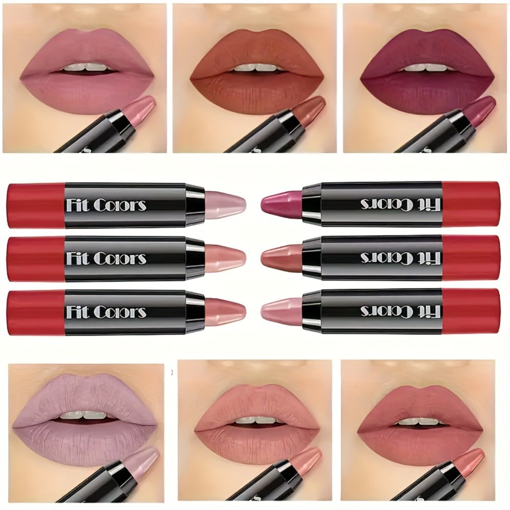 Velvet Matte Lipstick Set 6pcs - Long Lasting 24HR Intense Color, Moisturizing & Smudge-Proof Formula | Fashionable Shades Gift Set for Women