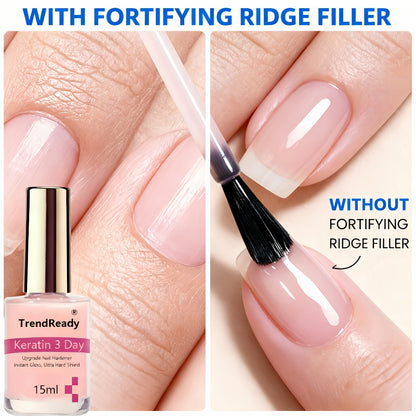4-in-1 Nail Protein Hardener 2 Pack Natural Nail Strengthener for Weak Splitting Brittle Nails Extra Strong Fast Drying Long Lasting Nail Growth Polish Treatment for Fingernails Women Men