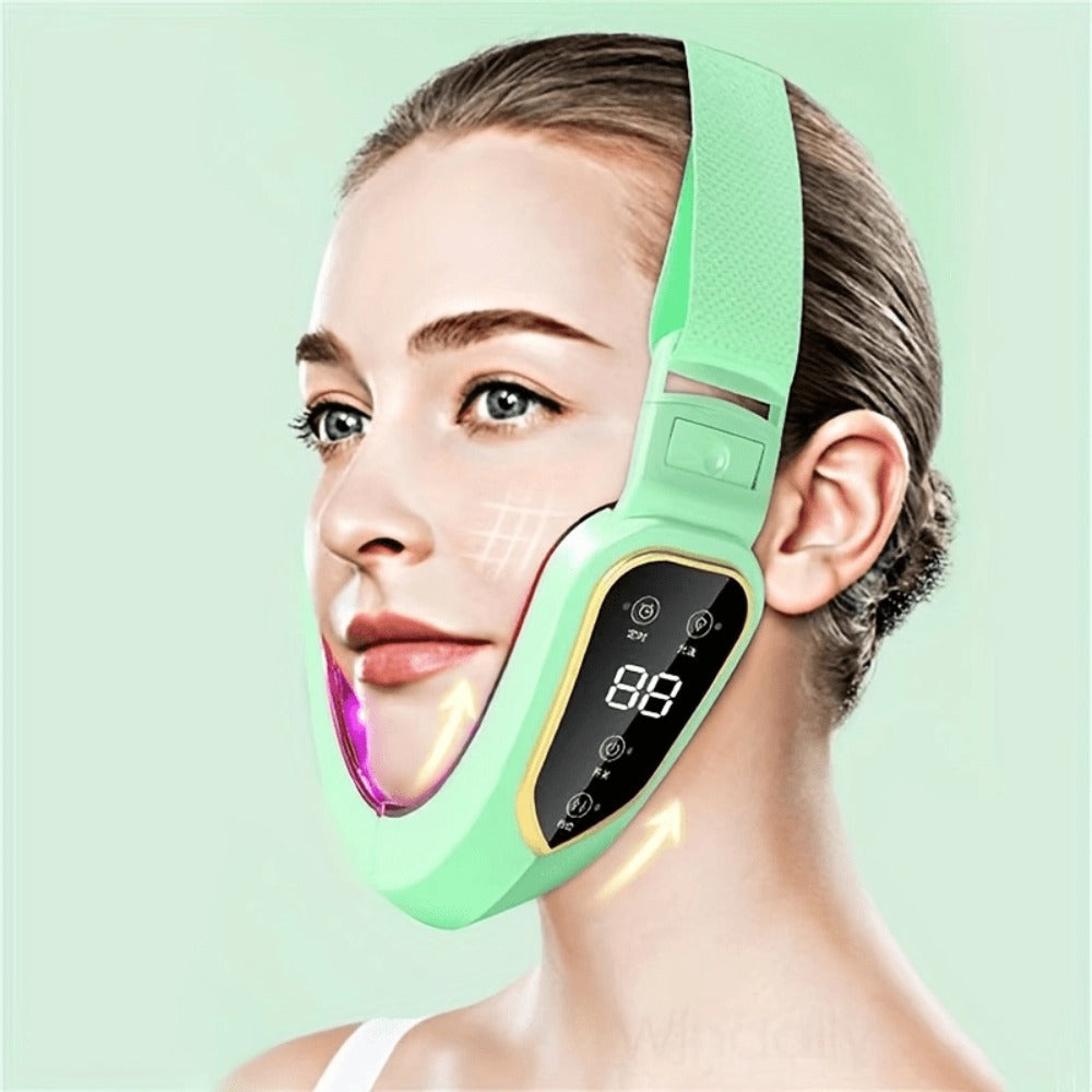 V-face Massage Advanced 6-speed Machine - USB Rechargeable Light Beige Facial Massager, Perfect Gift for Girlfriend