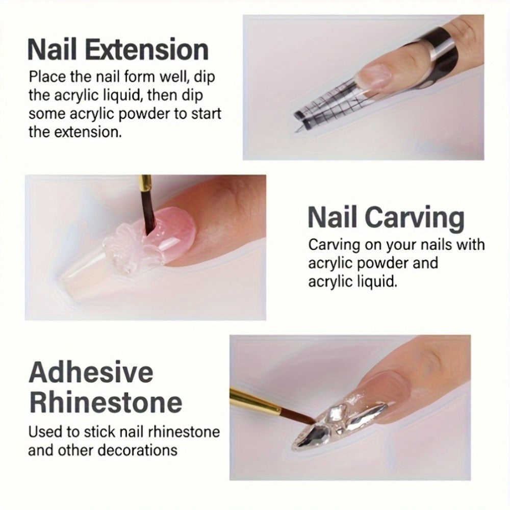 NOCIS 2pcs Acrylic Liquid Monomer, 2.54oz Each - Odorless for Nail Extension System for Salon-Quality Manicures at Home