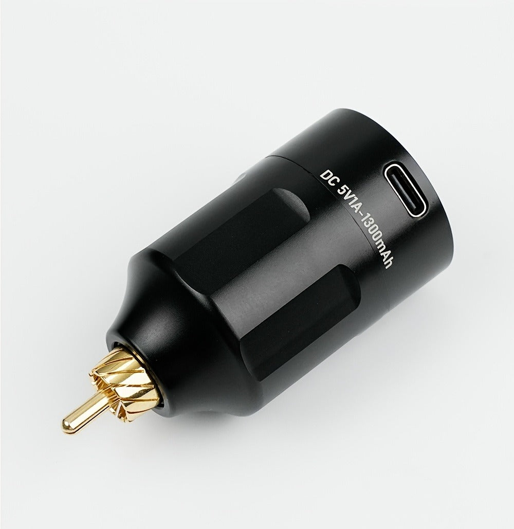 Tattoo Battery Wireless Power Supply Portable Rechargeable - LED Digital Display RCA DC Connector Coreless Motor for Rotary Tattoo Pen Machine Red Silver Black