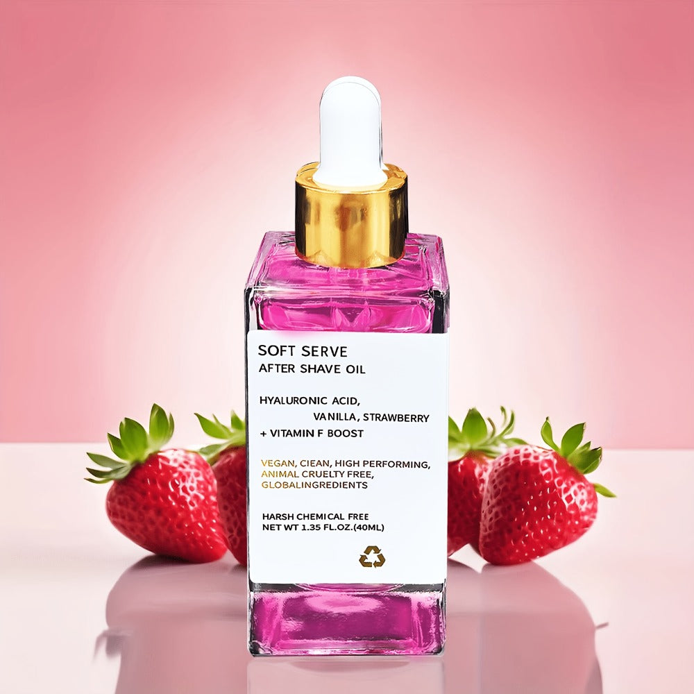 2pcs * 1.35oz Unisex Hypoallergenic Strawberry Vanilla After Shave Oil, Moisturizes and Soothes Skin, Enriched with Glycerin, Suitable for All Skin Types, Beard and Mustache Care, Ideal for After Shave, Body Oil, Face Oil, Christmas/New