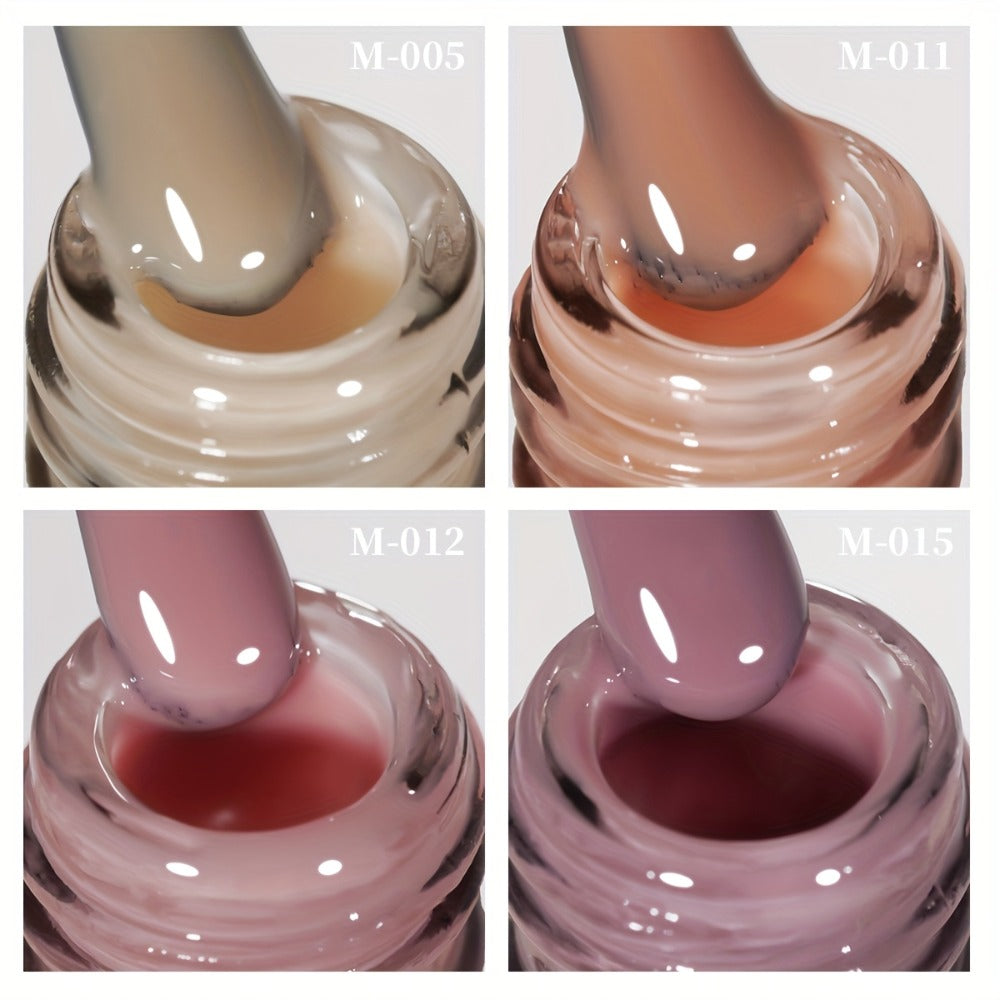 Spring Nail Art Fashion 2025 Bright Nails 4pcs/set 0.51oz New Trendy Icy Nude Nail Polish Semi Permanent Nail Dip LED Nail Salon DIY Nail Salon Gel