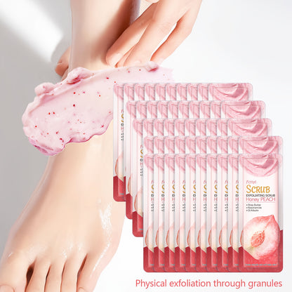 Body Scrub Exfoliating Peach Cream - 50pcs Jojoba Bead Foot & Body Skin Gentle Cleansing Moisturizing Smooth Nourish Portable Travel Size