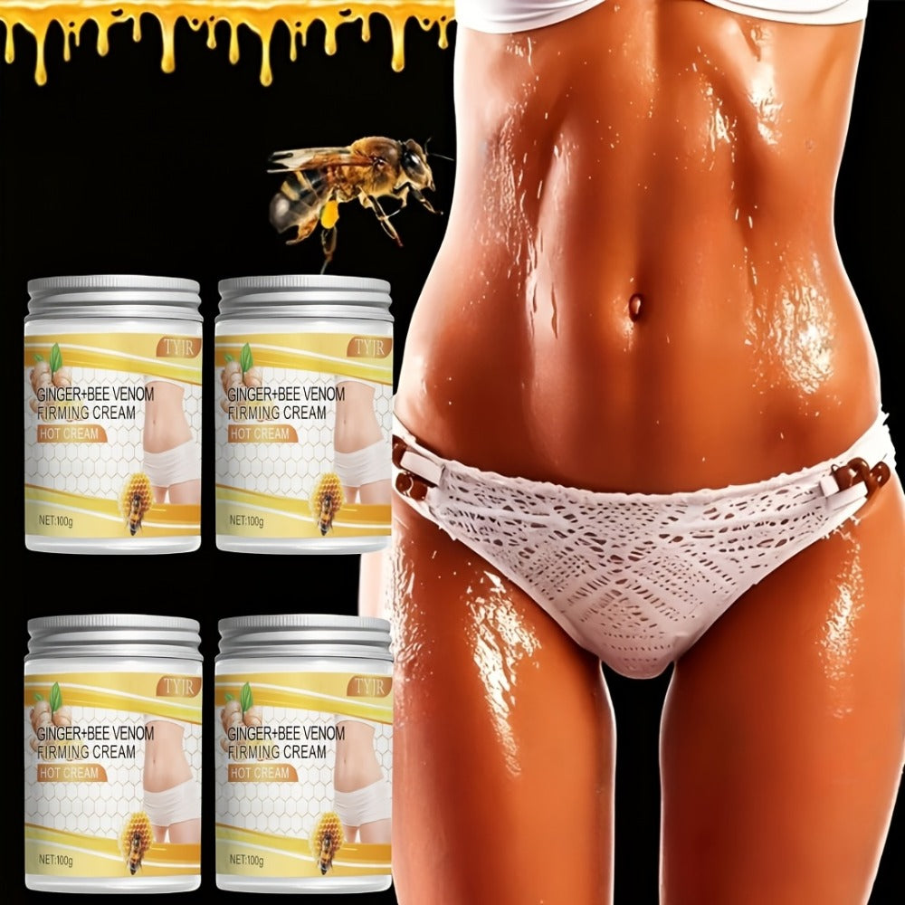 Body Firming Cream with Glycerin and Vitamin E - 4 Pack 100g/3.52oz Each Moisturizing Toning Lotion for Abdomen Arms Legs Back Waist Skin Tightening All Skin Types Daily Care