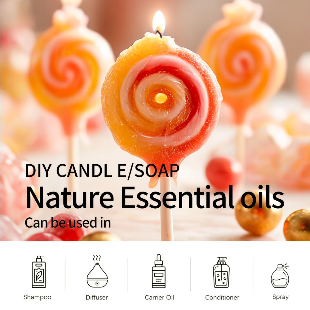 10ml/0.33oz Lollipop Scented Essential Oil - Alcohol-Free, Long-Lasting Sweet Fragrance for s, Men & Women, Sensitive Light Beige, Light Beige Toning Facial Care, Body Massage, Diffuser, DIY Candle/Soap Making, Gift Choice (All Light Beige Types)