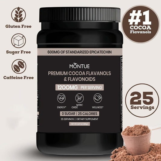 Cocoa Flavanols & Flavonoids | High Flavanol Cocoa Powder-1200mg Per Serving, Epicatechin, Unsweetened Cocoa Powder With Rich Dark Chocolate Flavor, Perfect For Baking, Coffee, Instant Drinks &Smoothies-Intensely Rich Flavor Cacao Powder-Cheap Items