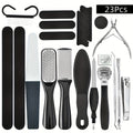 10/23pcs of Professional Pedicure Tool Set, Stainless Steel Foot Care Tool Set, Dead Skin Removal Pedicure Tool Set, Travel Essential for Men And Women