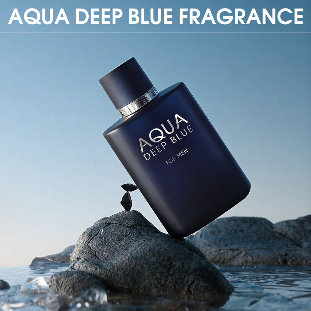 Aqua Deep Blue Cologne for Men Natural Spray Perfume Classic Scent Wonderful Father's Day Gift Eau De Toilette for Daily Use 3.4 Fluid Ounce