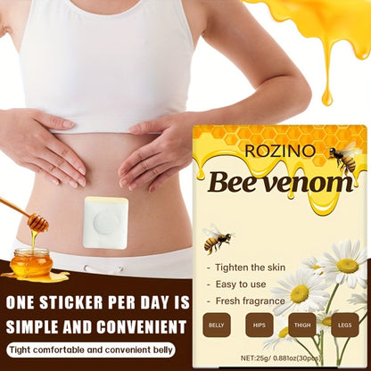 Navel Firming Patches 60pcs - Bee Venom Natural Botanical Belly Button Body Care Patches with Long-Lasting Adhesion & Fresh Scent for All Skin Types