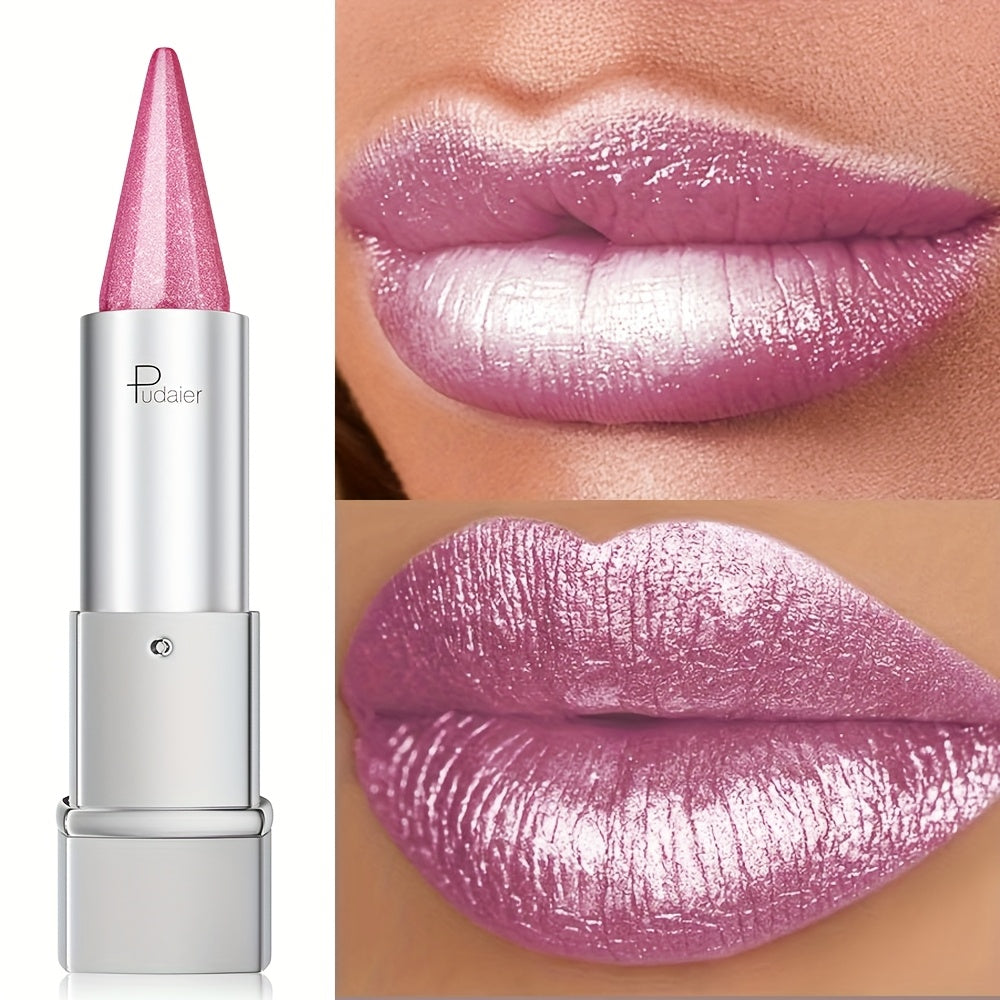 Pudaier Pearlescent, Sparkle, Lipstick for Women, Lightness, Lipstick Waterproof Long, Lipstick 24 Hours Long Lasting, Colorfast, Spring And Summer Elegant Fashion Cosmetics, Portable Travel Makeup