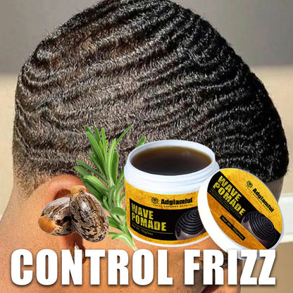 Wave Pomade for Men — Wave Control Defining Cream for Layered Waves, Volume & Texture | Non-Greasy, Water-Soluble, No Residue | Easy to Style & Maintain Natural Waves