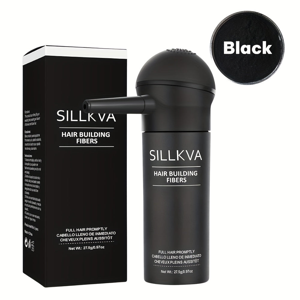 Hair Fibers Spray Applicator Kit — SILLKVA Instant Thickness & Natural Coverage for Thinning Hair & Bald Spots, 7 Shades, Precision Spray, 0.97oz